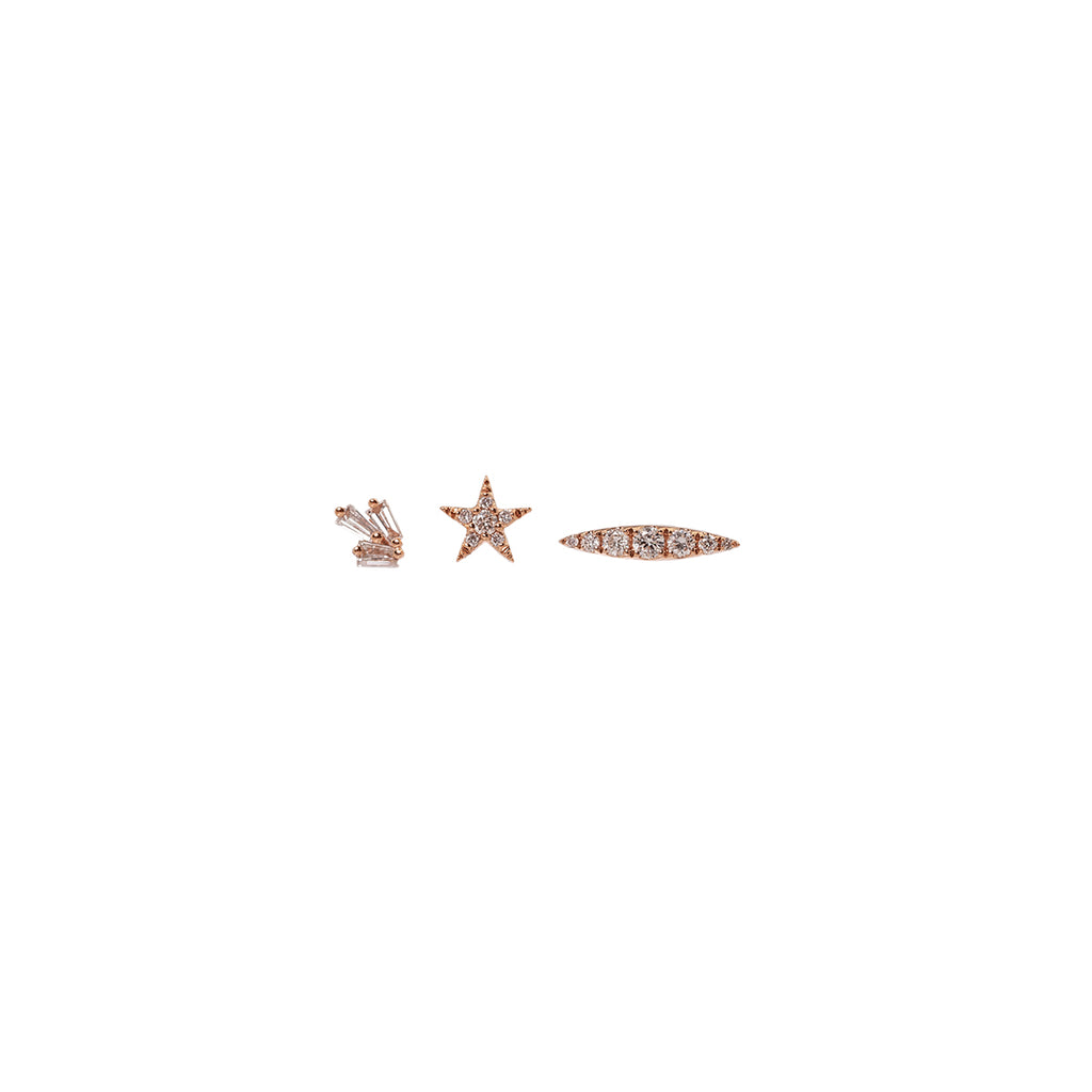 Faceted Diamond Stud